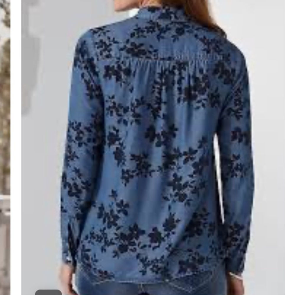 J. Jill denim blue popover top - Picture 3 of 11